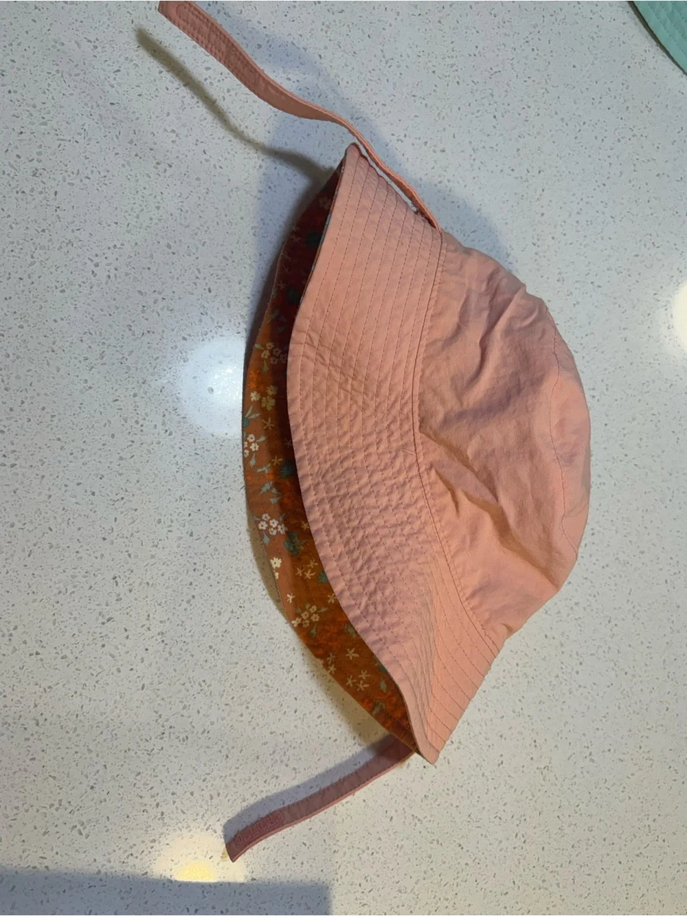 Patagonia Girl reversible  Floral Sun  Bucket Hat - Orange